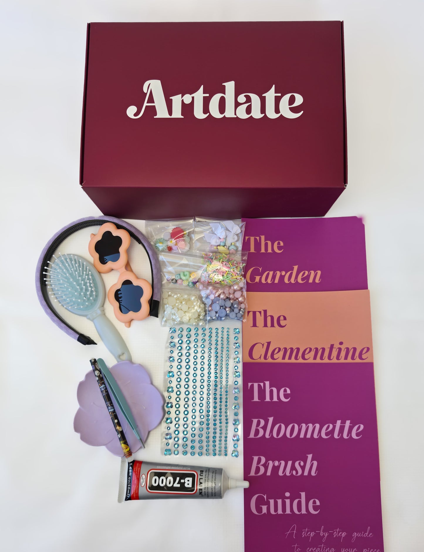Kids creative gift ox with personalized sunglasses headband and brush DIY kit