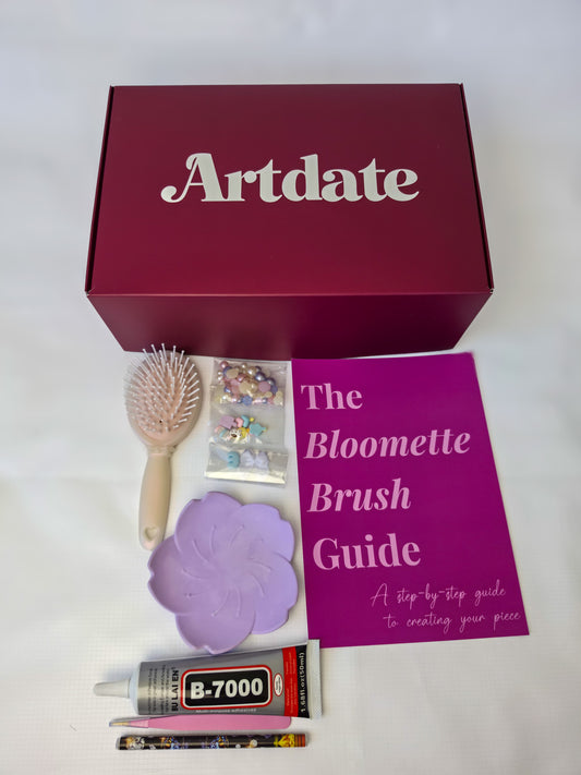 Kids flower hair brush decorating DIY kit